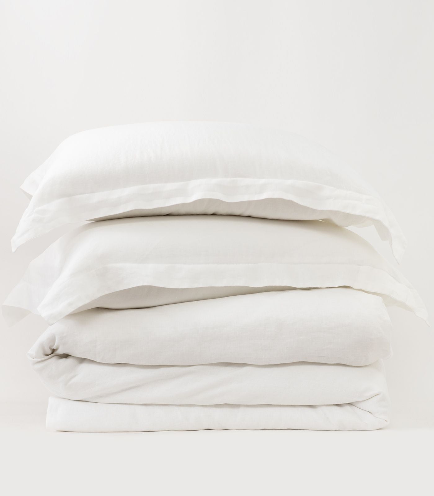 Bhumi Organic Cotton - Linen Plain Duvet Cover Set - White