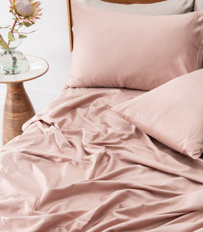 Bhumi Organic Cotton - Sateen Sheet Set - Blush