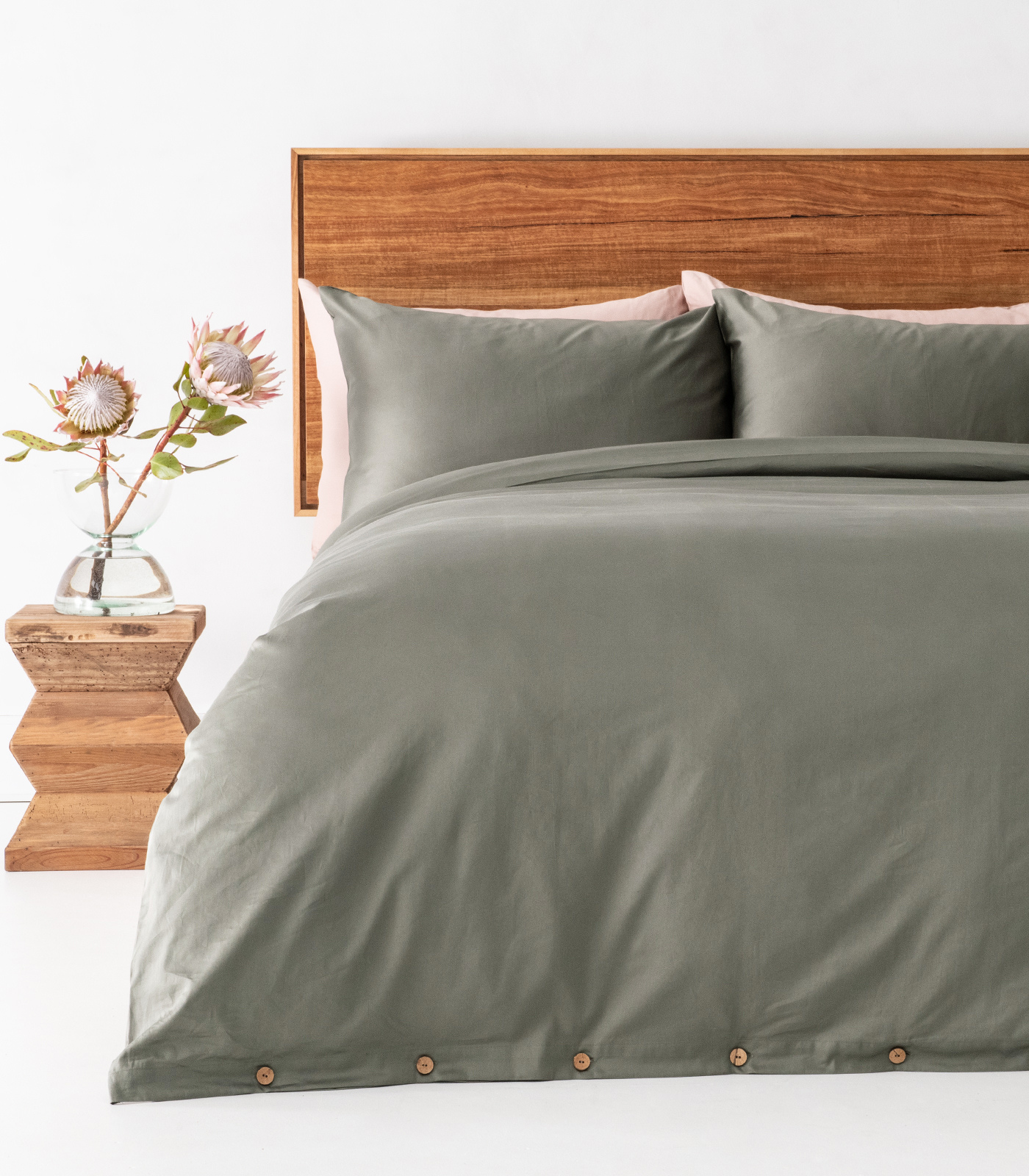 Bhumi Organic Cotton - Sateen Pillow Cases (Pair) - Eucalyptus