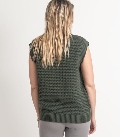 Bhumi Organic Cotton - Bubble Knit Vest - Olive