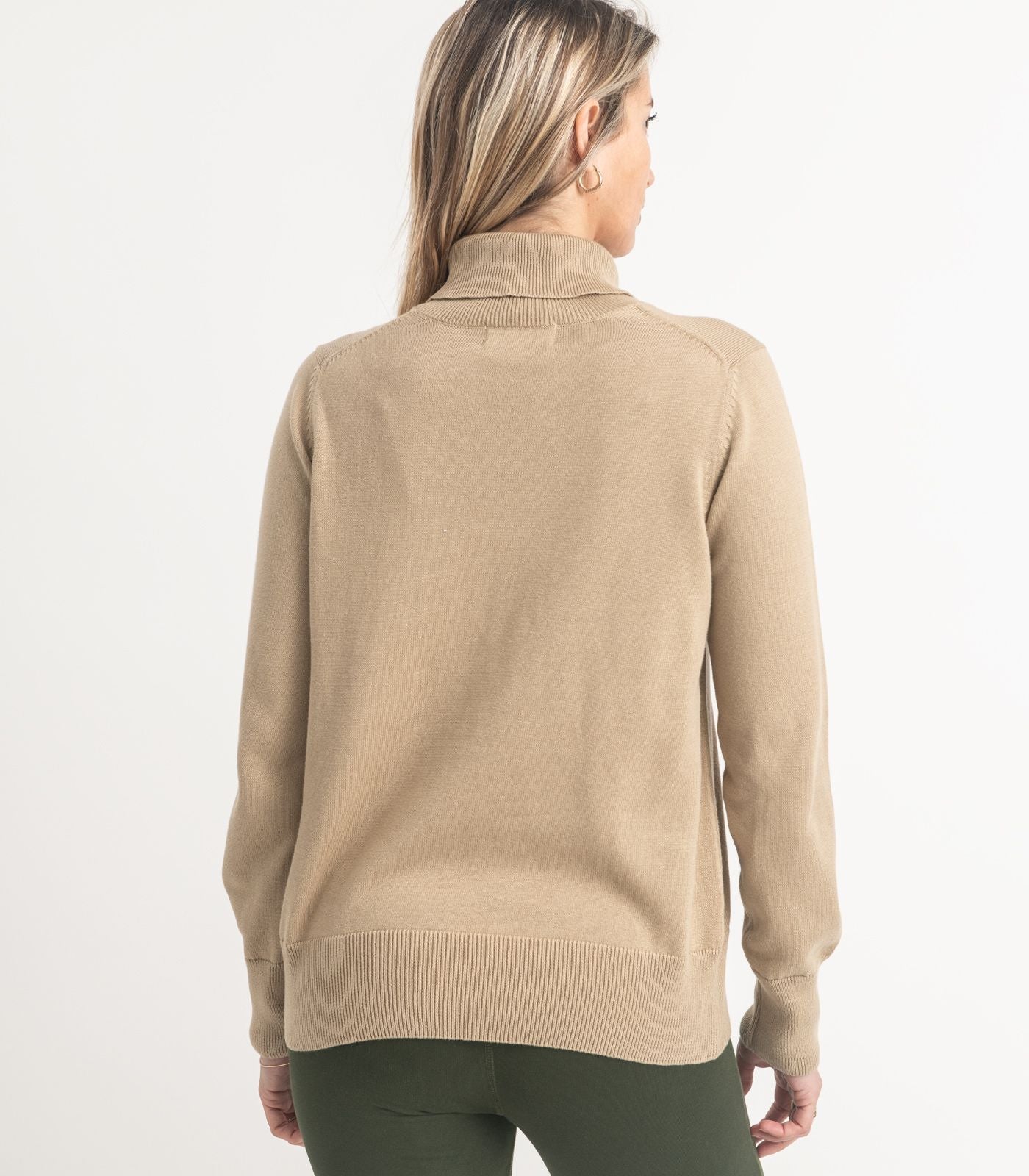 Bhumi Organic Cotton - Fine Knit Turtleneck Jumper - Incense