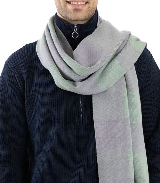 Bhumi Organic Cotton - Check Scarf - Grey and Mint