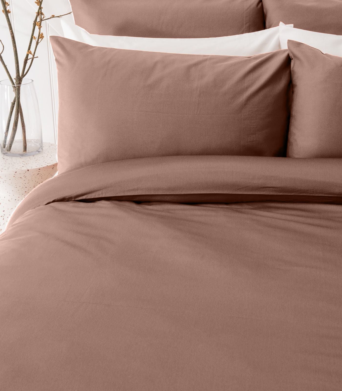 Bhumi Organic Cotton - Sateen Plain Duvet Cover - Dusty Pink