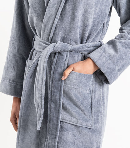 Bhumi Organic Cotton - Spa Robe - Granite Blue