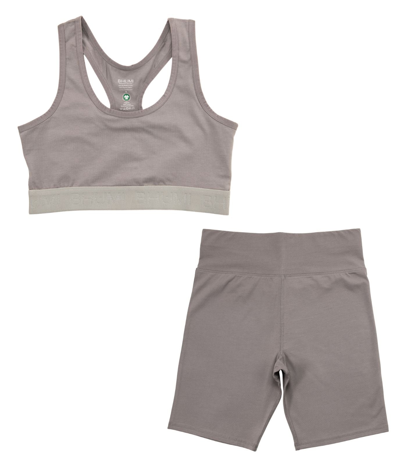 Bhumi Organic Cotton - Bike Short & Crop Top - Titanium