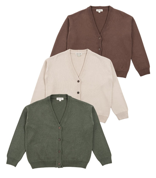 Bhumi Organic Cotton - Chunky Knit Cardigan (3 pack)
