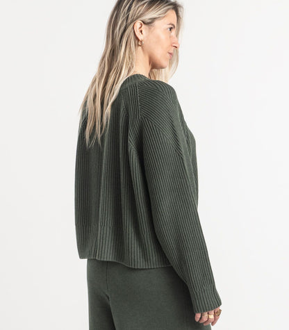 Bhumi Organic Cotton - Rib Knit Jumper - Olive