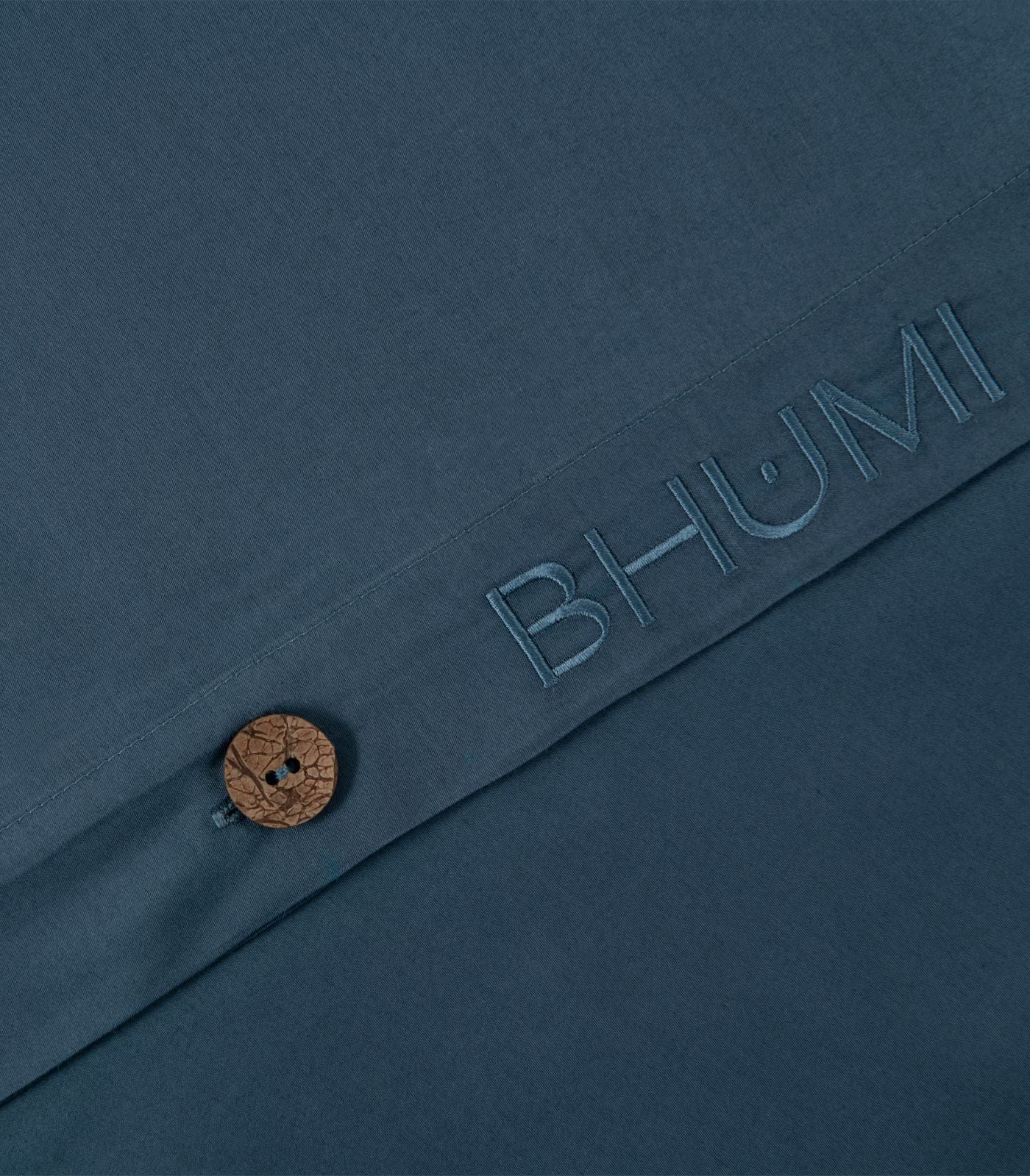 Bhumi Organic Cotton - Sateen Plain Duvet Cover - Indian Teal
