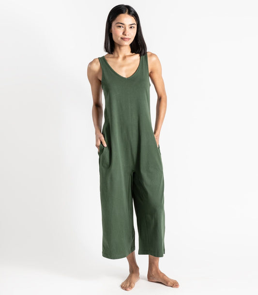 Bhumi Organic Cotton - Jersey Knit Jumpsuit - Kombu Green