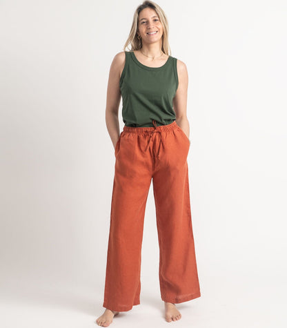 Bhumi Organic Cotton - Linen Pant - Rust