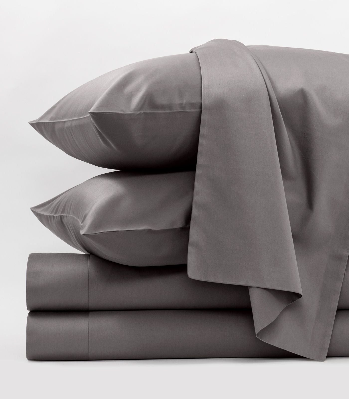 Bhumi Organic Cotton - Sateen Sheet Set - Made To Order - Silver Grey