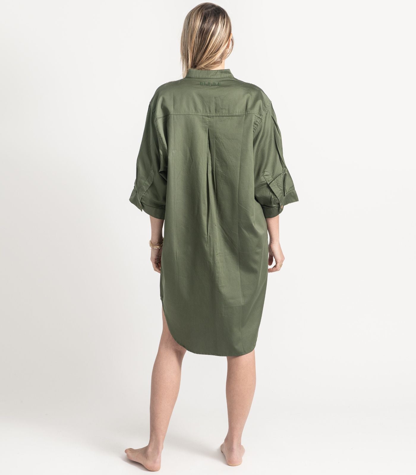 Bhumi Organic Cotton - Sateen Night Shirt - Bronze Green