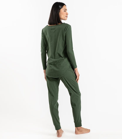 Bhumi Organic Cotton - Jersey Knit Long PJ Set - Kombu Green