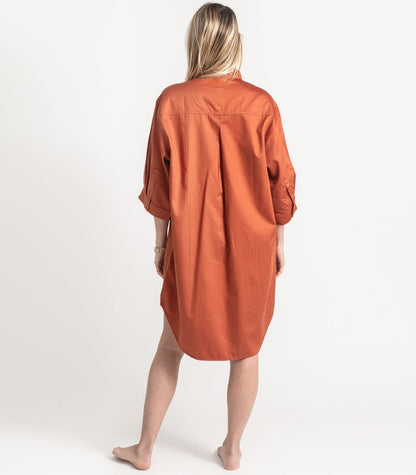 Bhumi Organic Cotton - Sateen Night Shirt - Rust