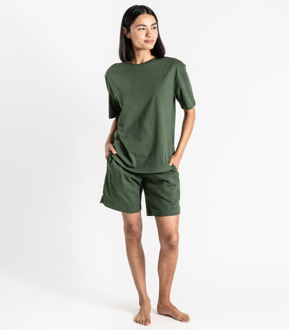 Bhumi Organic Cotton -Jersey Knit Short PJ Set - Kombu Green