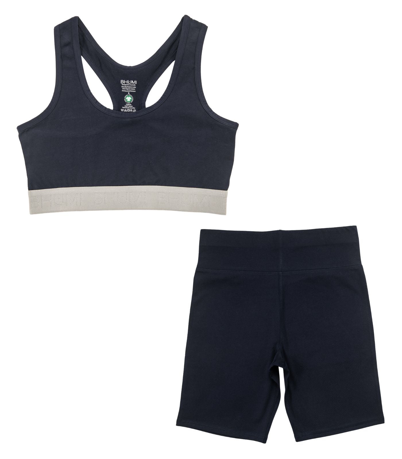 Bhumi Organic Cotton - Bike Short & Crop Top - Navy