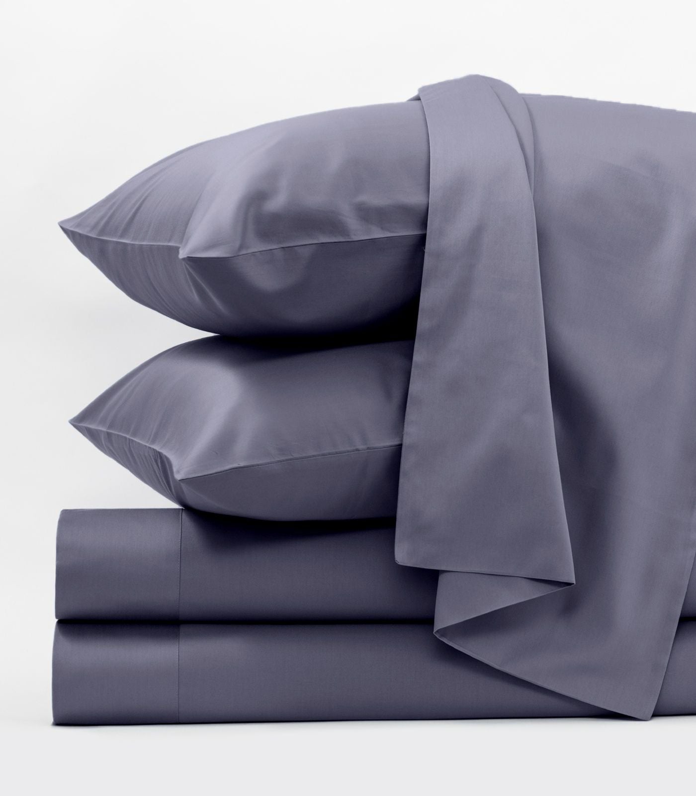 Bhumi Organic Cotton - Sateen Sheet Set - Made To Order - Metallic Blue