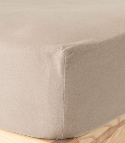 Bhumi Organic Cotton - Fitted - Flannelette Sheet - Golden Taupe