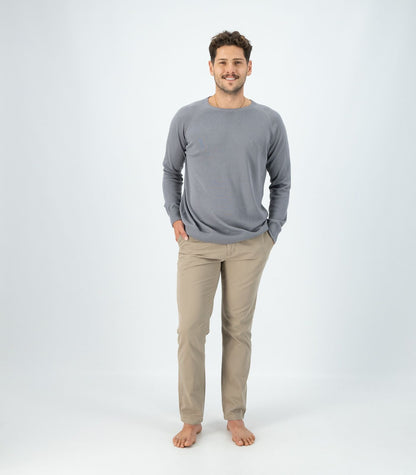 Bhumi Organic Cotton - Fine Knit Round Neck Sweater - Titanium