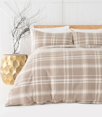 Flannelette Duvet Cover Set - Plaid