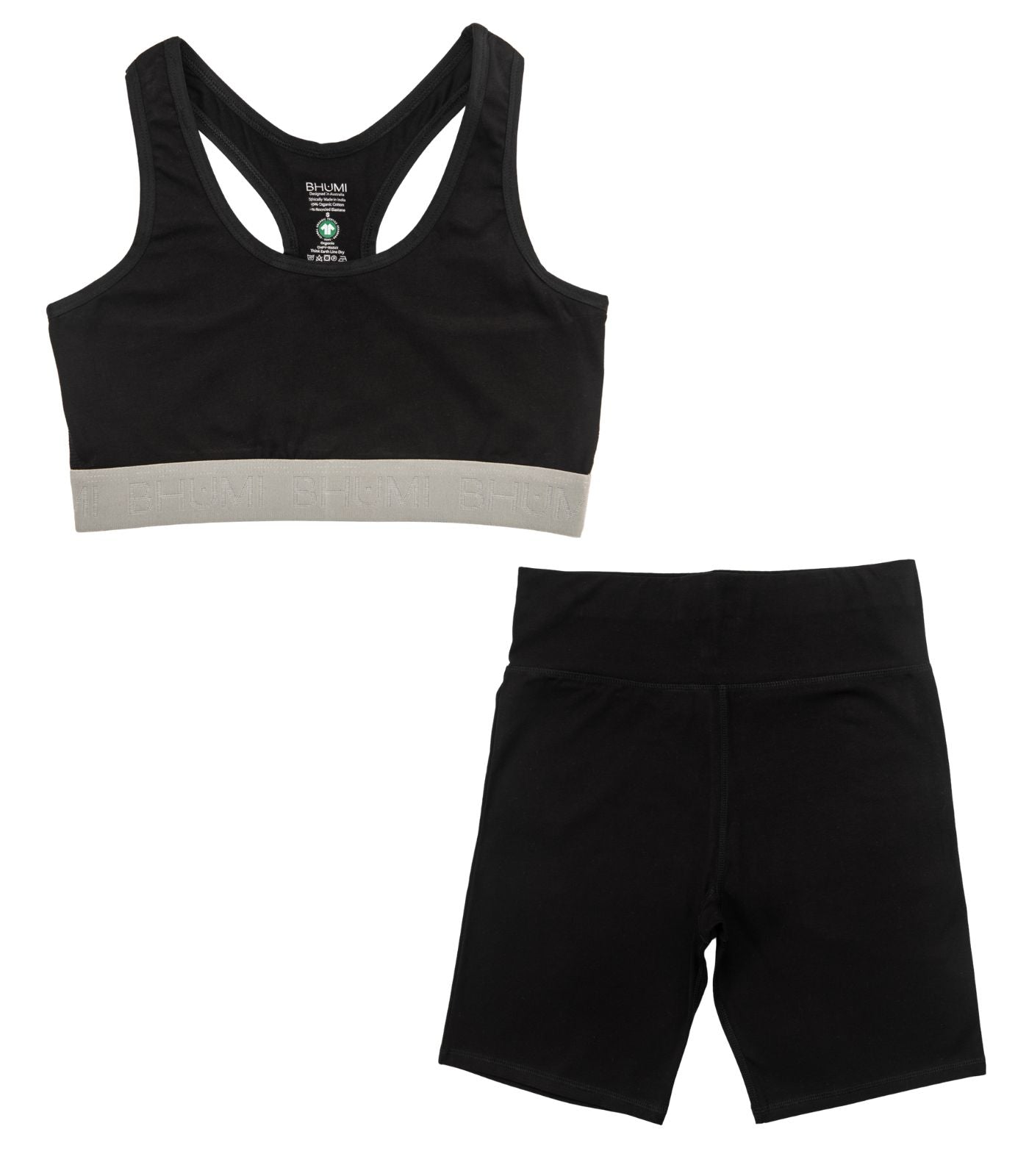 Bhumi Organic Cotton - Bike Short & Crop Top - Black