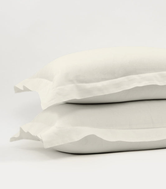 Bhumi Organic Cotton - Linen Pillow Cases (Pair) - Ice