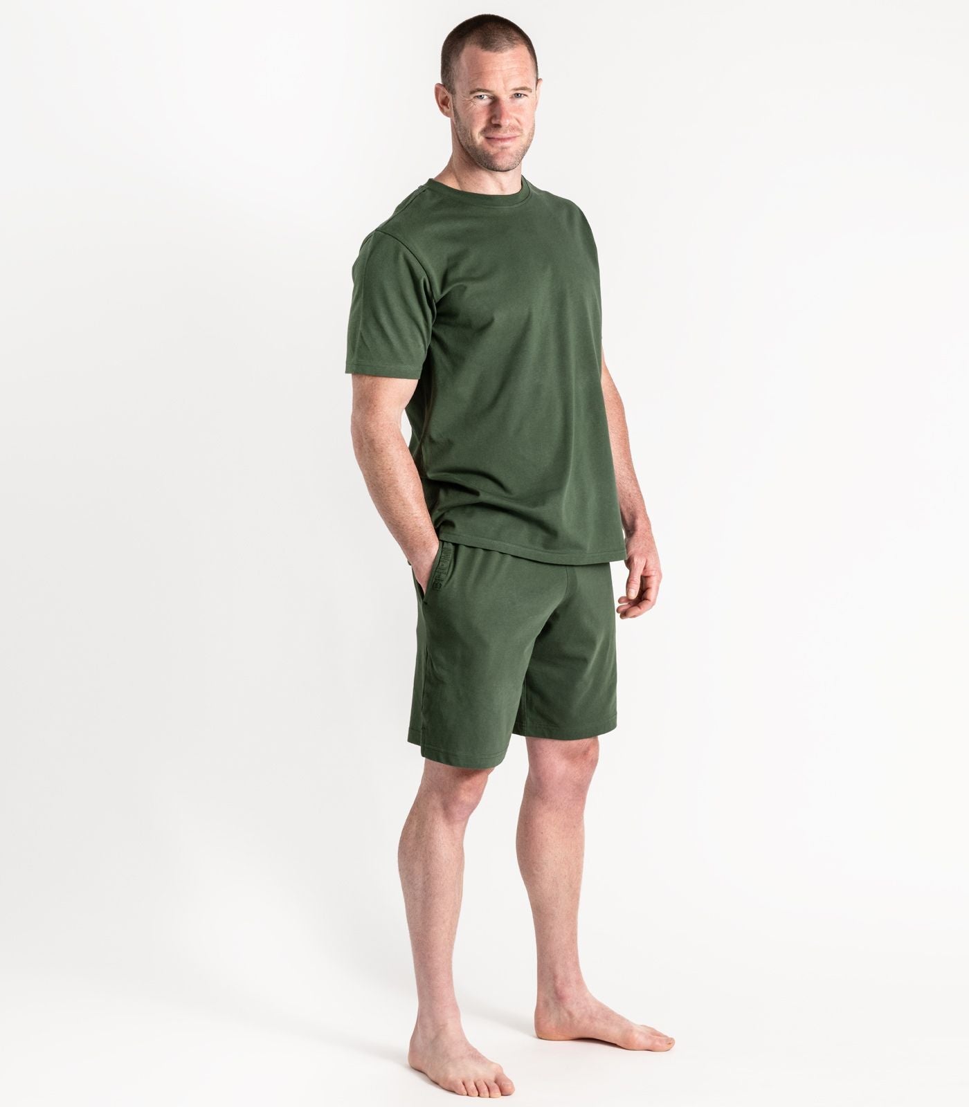 Bhumi Organic Cotton - Men's Jersey Knit Short PJ Set - Kombu Green