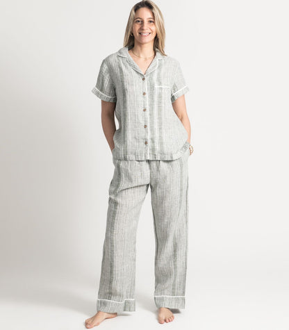 Linen Short Sleeve PJ Set