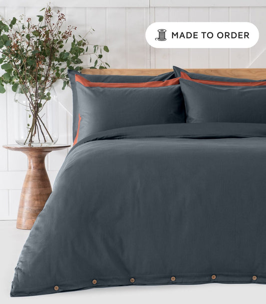 Bhumi Organic Cotton - Sateen Plain Quilt Cover - Orion Blue