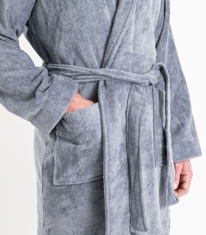 Bhumi Organic Cotton - Spa Robe - Granite Blue