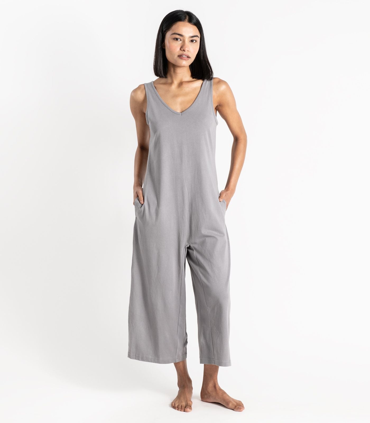 Bhumi Organic Cotton - Jersey Knit Jumpsuit - Titanium