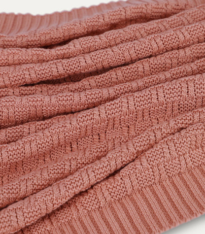 Bhumi Organic Cotton - Baby Basket Weave Knit Throw - Coral