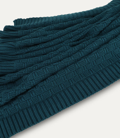 Bhumi Organic Cotton - Baby Braided Cable Knit Throw - Peacock Green