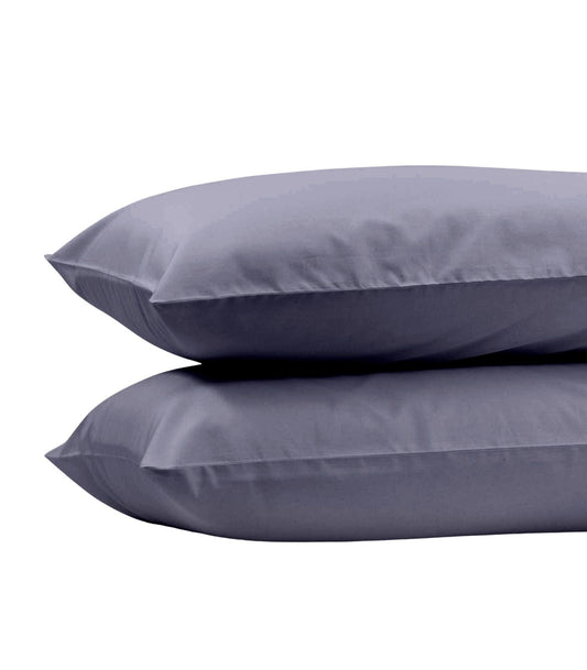 Bhumi Organic Cotton - Percale Pillow Cases (Pair) - Metallic Blue