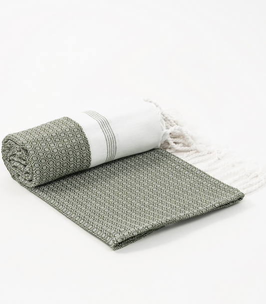 Bhumi Organic Cotton - Khadi Bath Sheet - Bronze Green