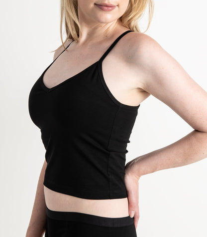 Bhumi Organic Cotton - Cropped Bra Top - Black