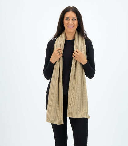 Bhumi Organic Cotton - Cable Knit Scarf - Incense