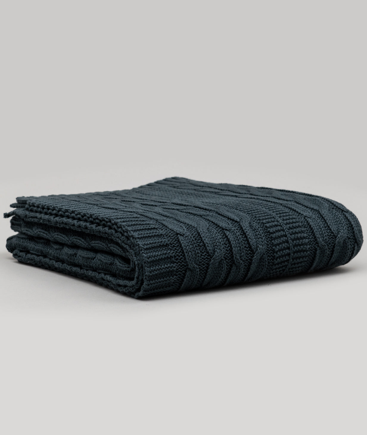 Bhumi Organic Cotton - Baby Cable Knit Throw - Charcoal