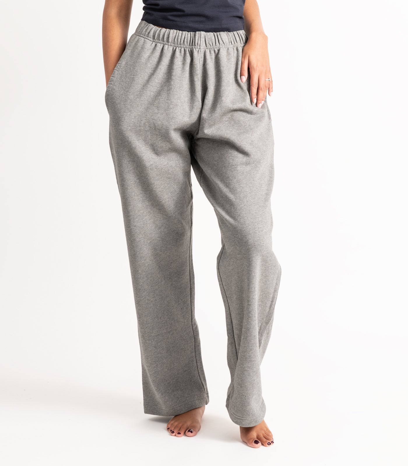 Bhumi Organic Cotton - Wide Leg Pant - Fleece - Graphite Melange