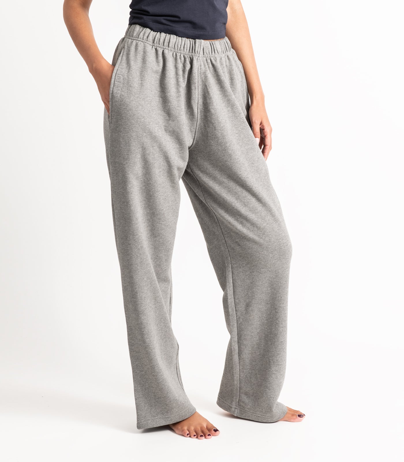 Bhumi Organic Cotton - Wide Leg Pant - Fleece - Graphite Melange