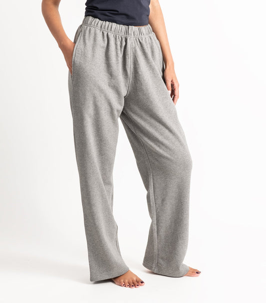 Bhumi Organic Cotton - Wide Leg Pant - Fleece - Graphite Melange