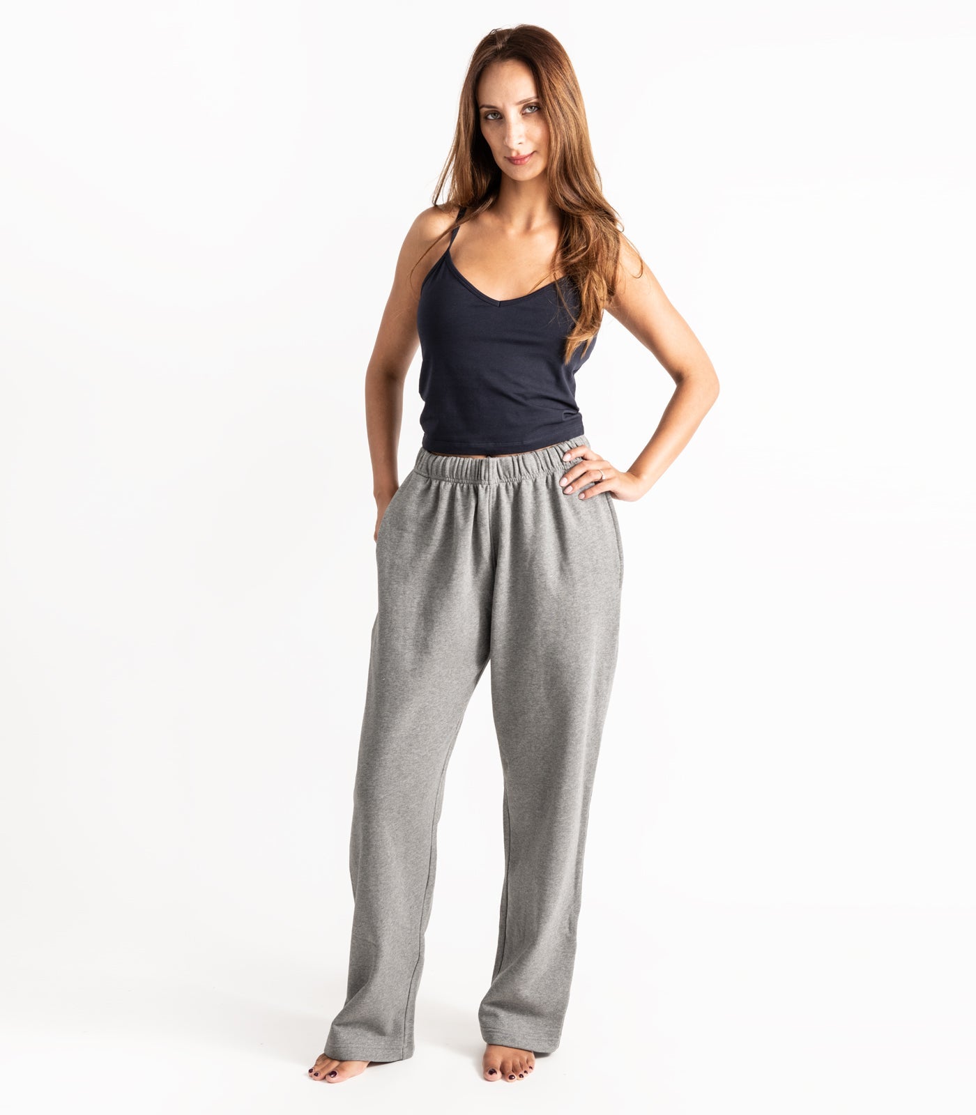 Bhumi Organic Cotton - Wide Leg Pant - Fleece - Graphite Melange