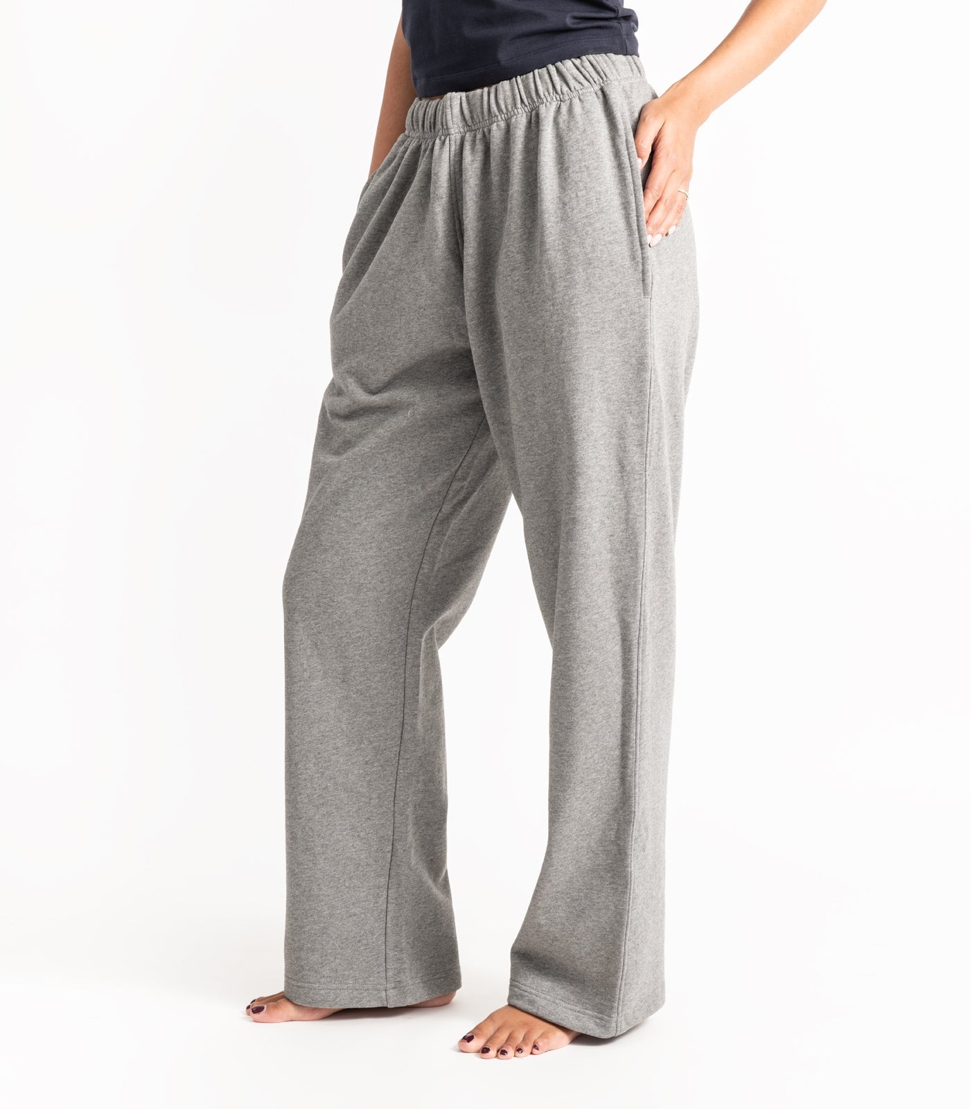 Bhumi Organic Cotton - Wide Leg Pant - Fleece - Graphite Melange