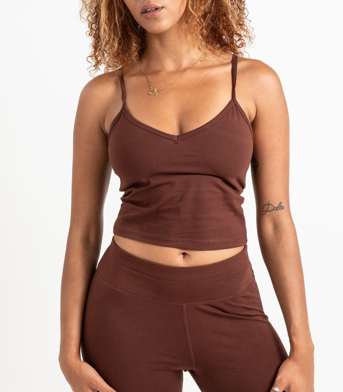 Bhumi Organic Cotton - Cropped Bra Top - Espresso