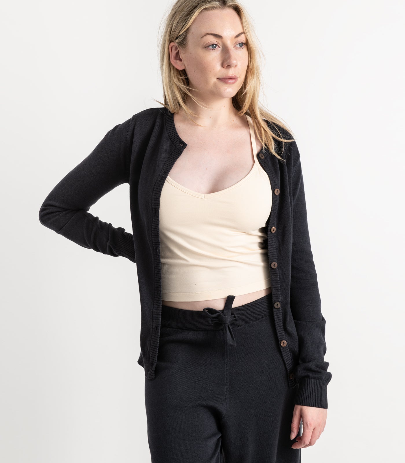 Bhumi Organic Cotton - Fine Knit Cardigan (3 pack) - Charcoal