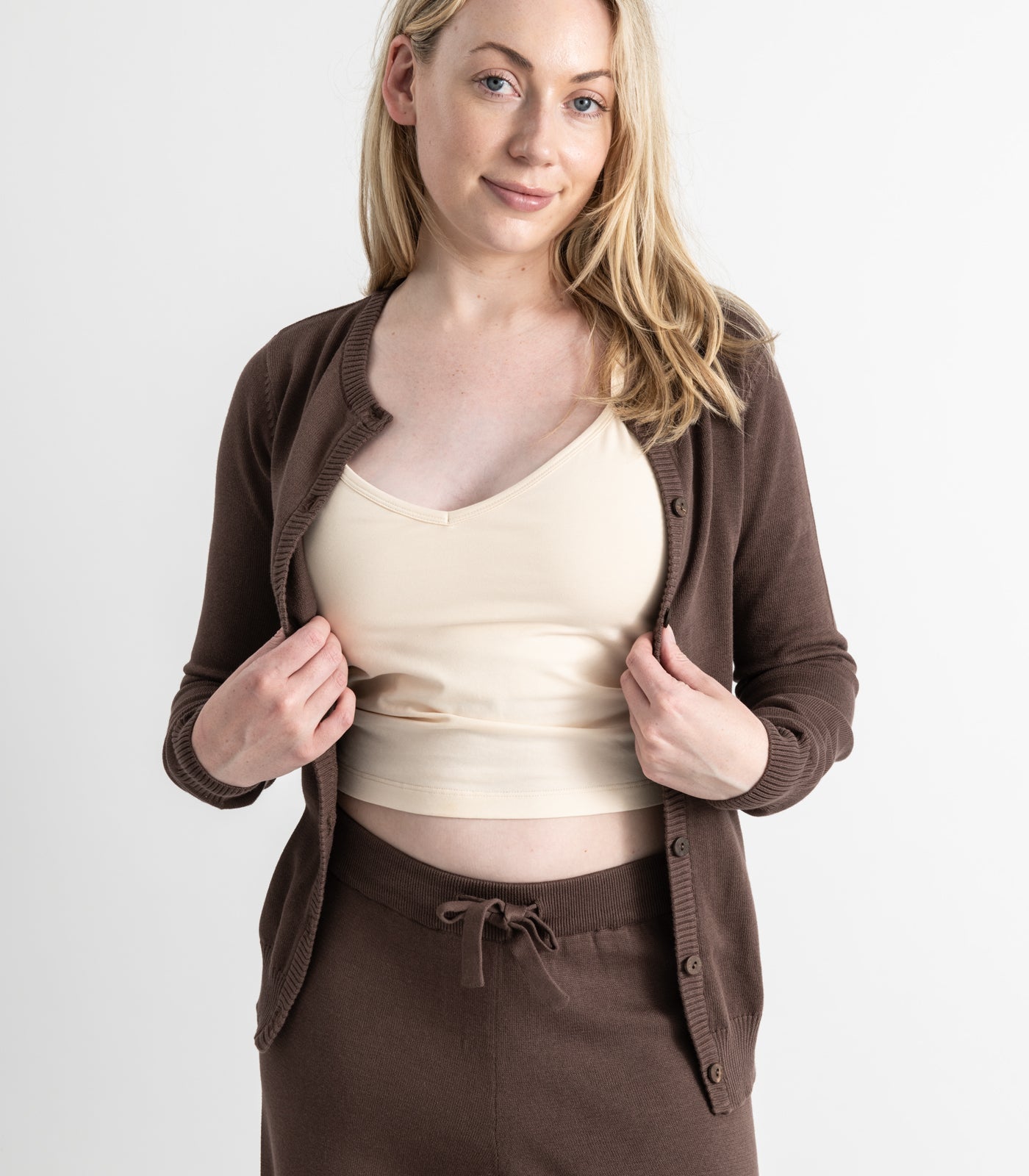 Bhumi Organic Cotton - Fine Knit Cardigan (3 pack) - Chocolate
