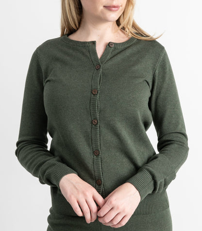 Bhumi Organic Cotton - Fine Knit Cardigan (3 pack) - Olive