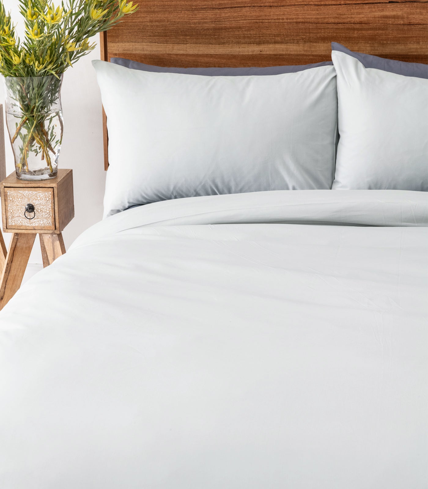 Bhumi Organic Cotton - Percale Pillow Cases (Pair) - Glacier