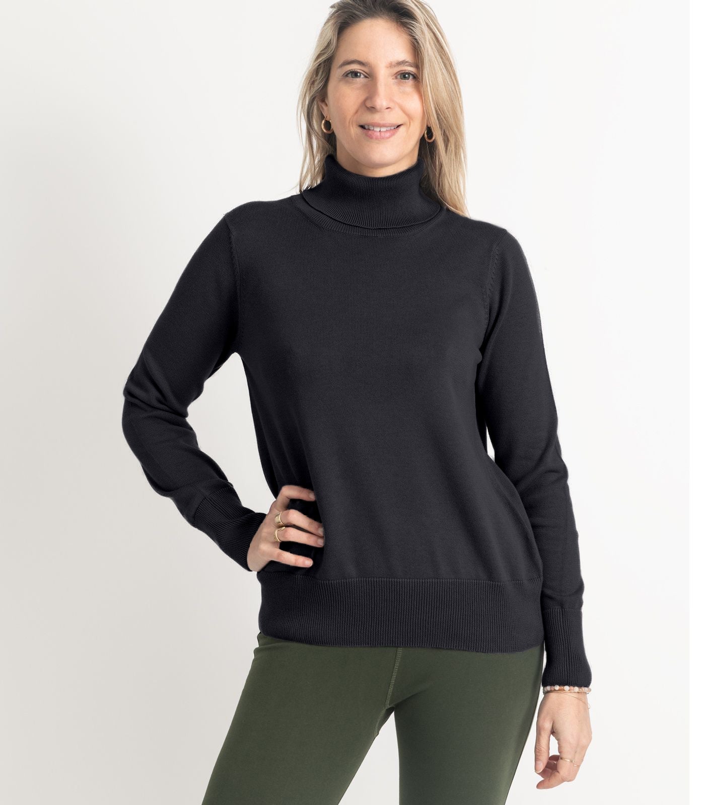 Bhumi Organic Cotton - Fine Knit Turtleneck Jumper (3 pack) - Charcoal