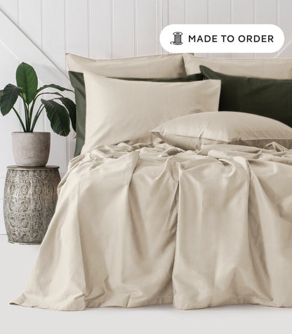 Bhumi Organic Cotton - Sateen Sheet Set - Made To Order - Ivory